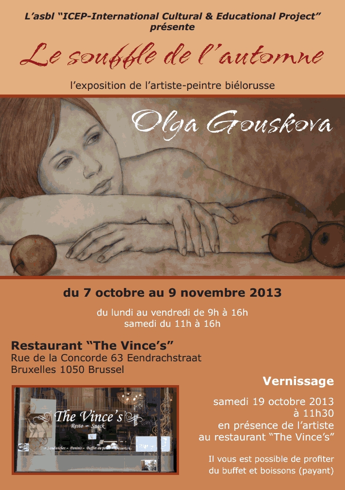 Affiche. Ixelles. Olga Gouskova expose. Le souffle de l'automne. 2013-10-07